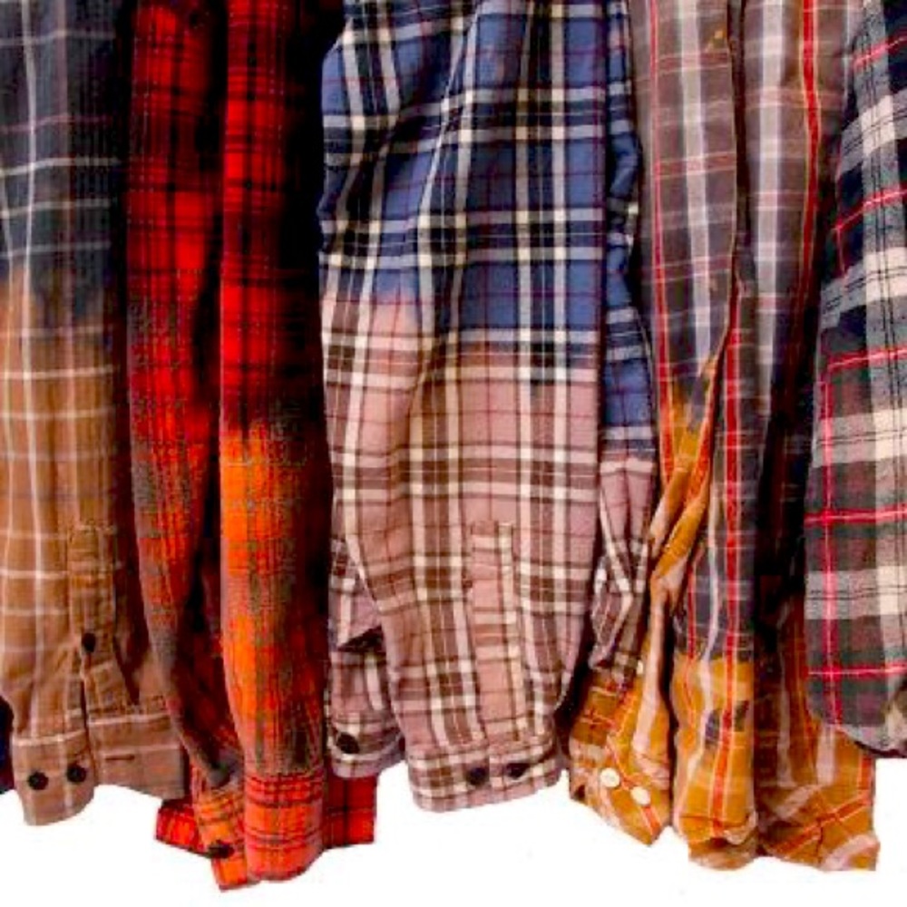 Distressed Acid Washed Flannel Button up shirts